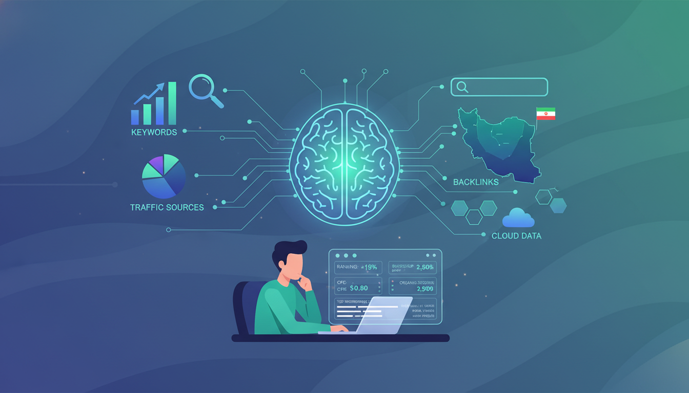 A person analyzing a dashboard with various SEO metrics, representing the decision-making process for choosing an AI SEO tool.